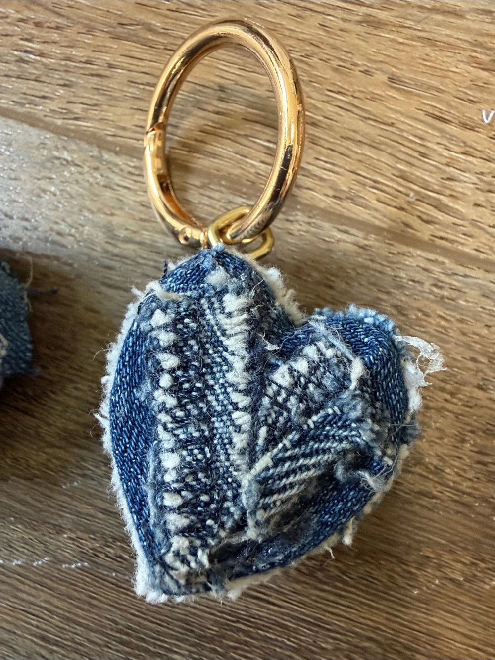 Denim Heart Keyring